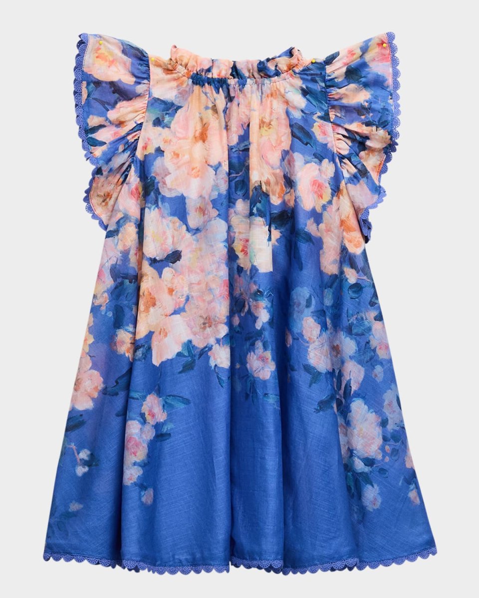 Girl's Everly Floral-Print A-Line Dress, Size 2-12